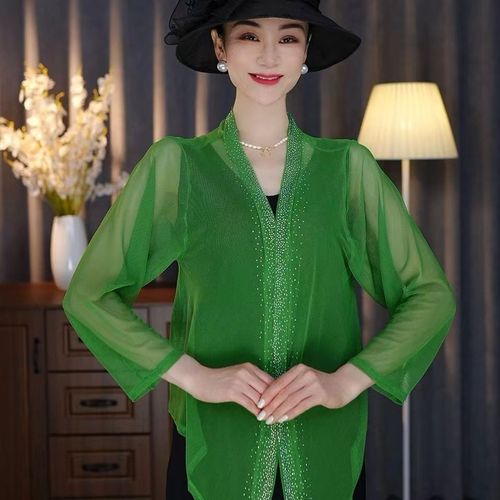 Live Streaming Summer Diamond-Studded Galaxy Fashion Trendy Sunscreen Jacket Thin Fashion Versatile Long-Sleeve Air-Conditioned Scarf