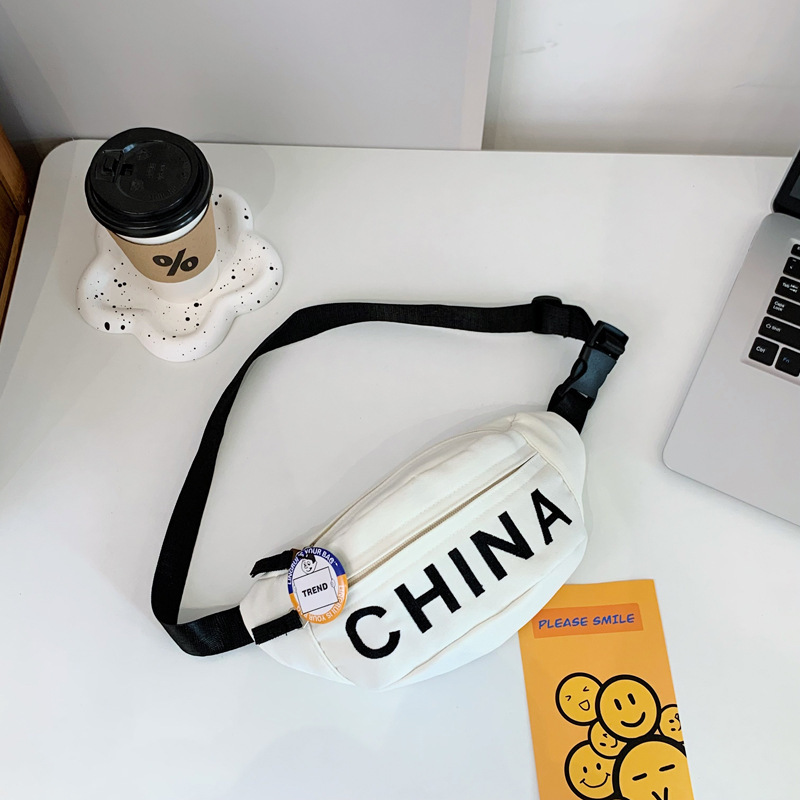 Nuevo tipo de bolso infantil estilo coreano de moda letras bolso de mochila para hombres simple de alto valor de belleza bolso de pecho ligero
