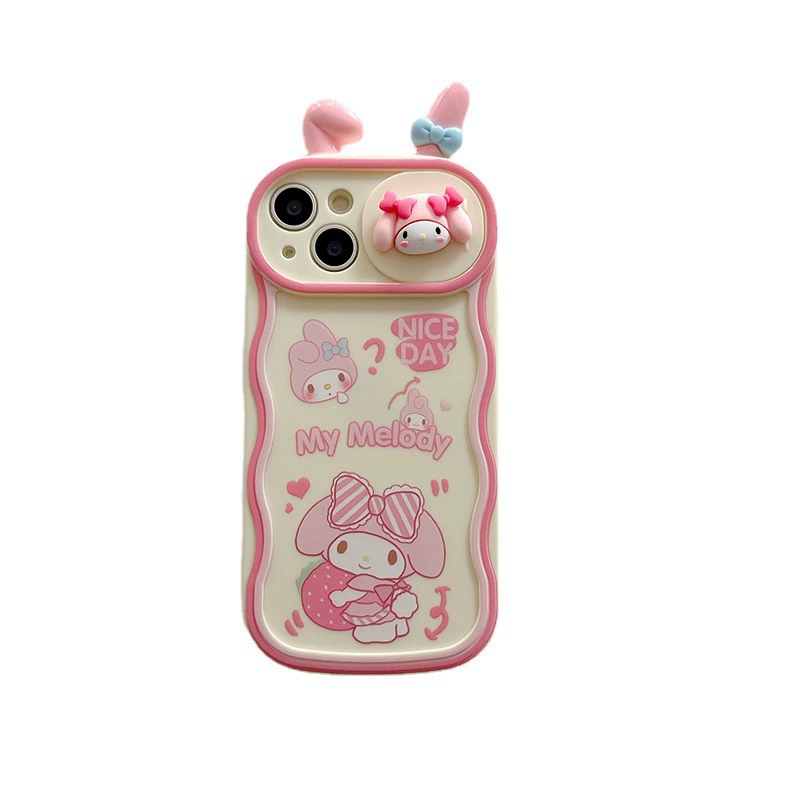 Чехол для телефона (серия Apple iPhone 11–16) с дизайном cartoon dog & cat, дизайн с окнами-переключателями