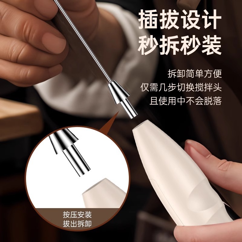 ハンドヘルド小型ミルク泡立て器電動コーヒー泡立て器家庭用ミルク泡立て器ミルク泡立て器撹拌棒卵ビーター|undefined