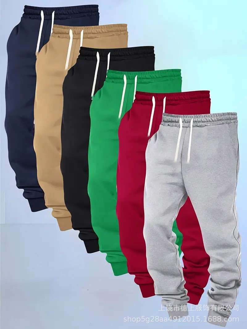 Pantalones Deportivos 2D de Color Liso para Hombre de Poliéster, Ligeramente Elásticos, para Deportes Urbanos