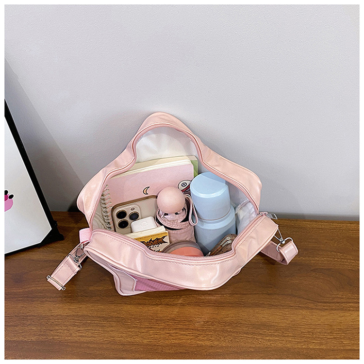 Cute Style Unisex Pu Leather Star Solid Color Cute Sewing Thread XINGX Shape Zipper Shoulder Bag