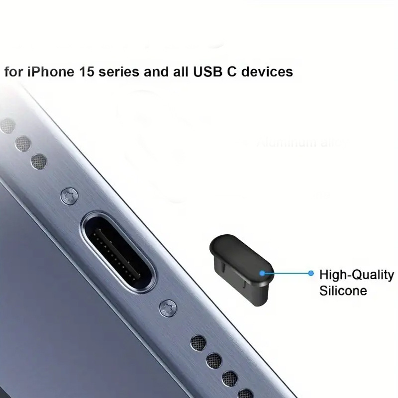 Telefon Toz Koruma Takı USB C Toz Koruma Kapağı, 4 USB C Port Kapağı Şarj Portu Temizleyici