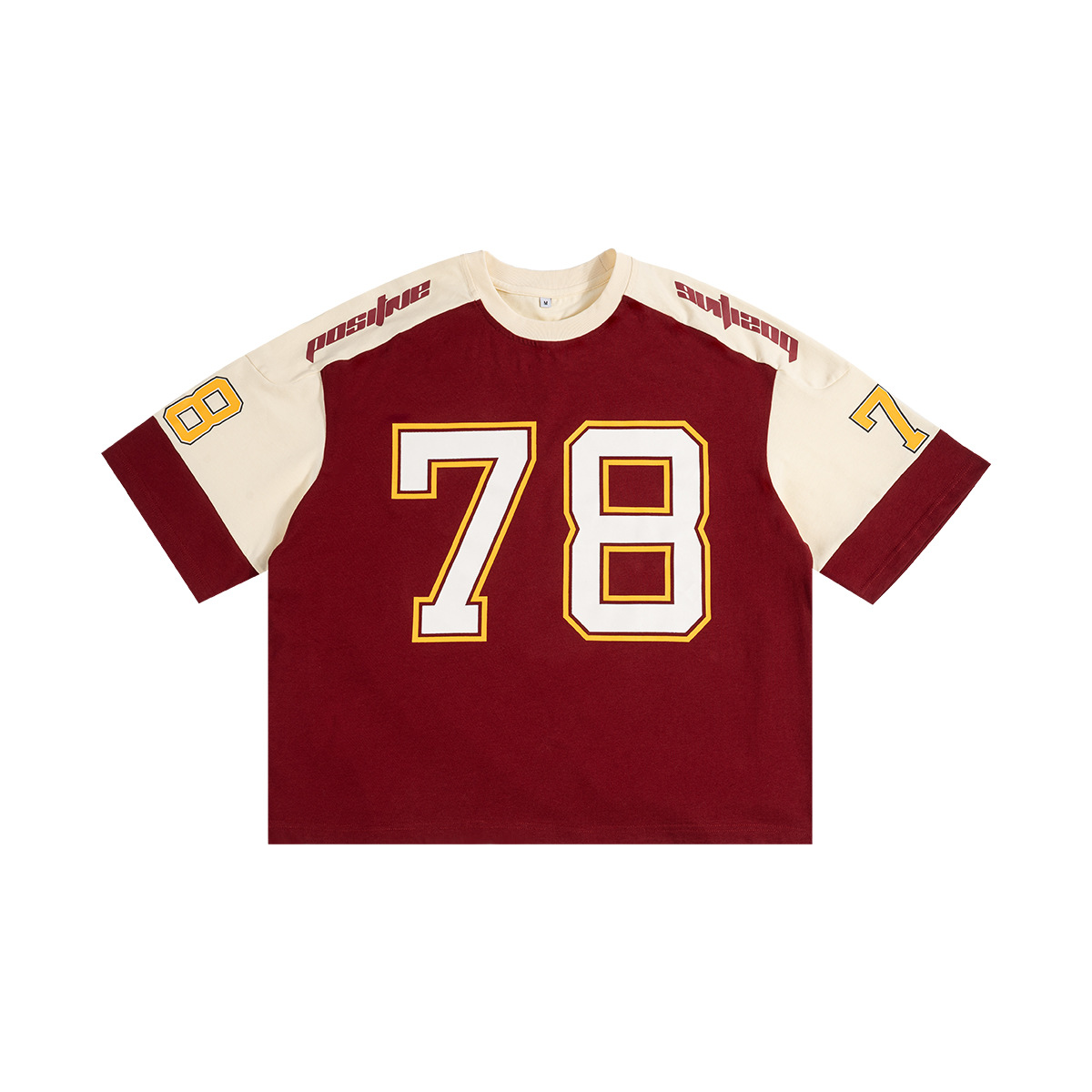 Ropa de hombre ETAI | Ropa de hockey de color de contraste de algodón pesado, camiseta corta y ancha, costura, estilo deportivo, marca de moda para hombres, manga corta boxy image 7