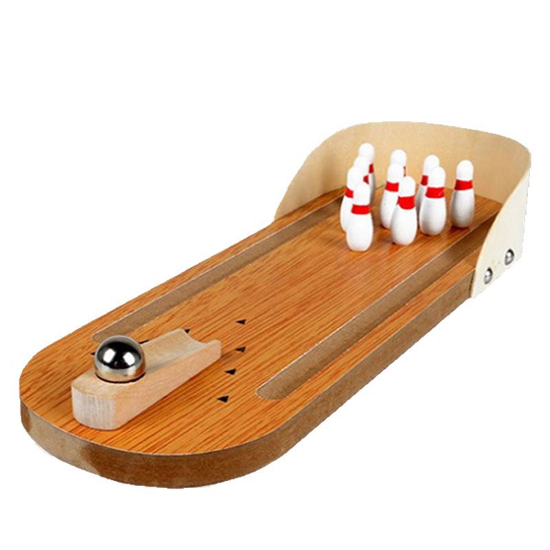 Children's educational wooden toys wooden mini bowling parent-child interactive decompression creative table game toys
