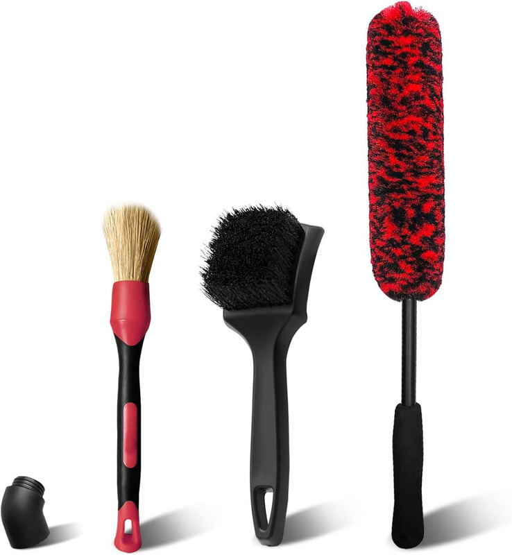 4 PCs set car wheel brush suit scratch-resistant microfiber deep tire cleaning brush detail brush cleaning suit