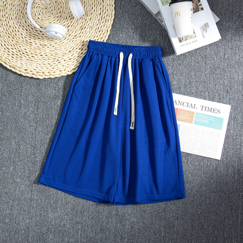 Hombre de verano casual holgado coreano waffle pantalon transpirable universal juvenil retro americano pantalones de cinco puntos