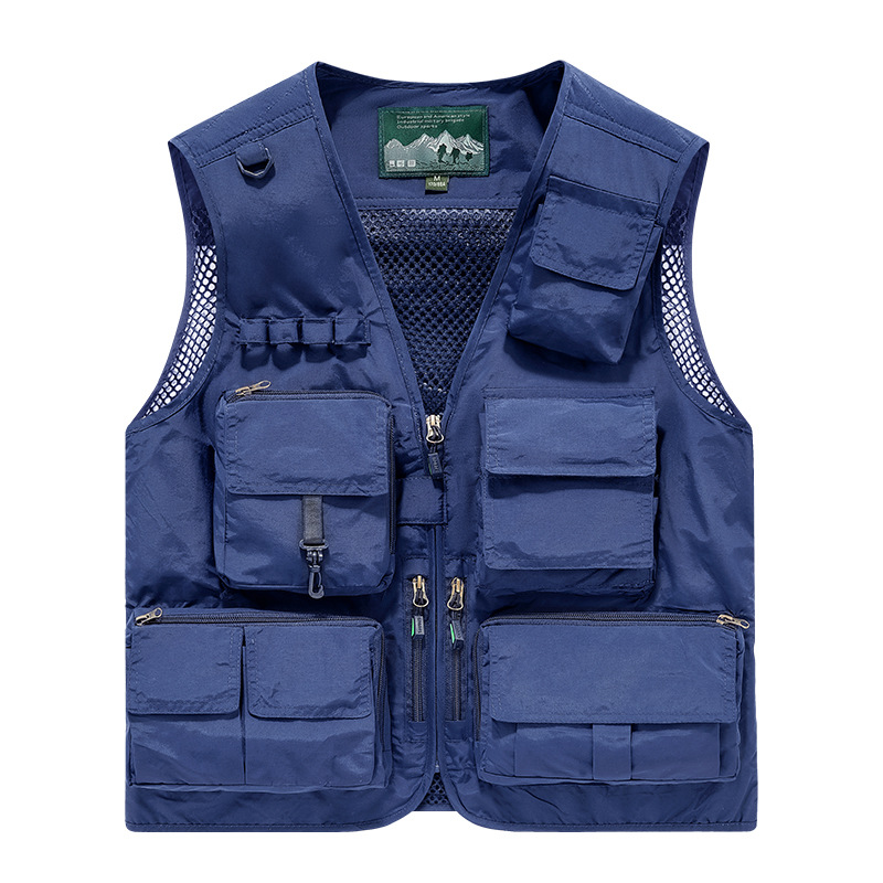 Chaleco de Pesca y Fotografía con Múltiples Bolsillos para Hombre de Poliéster, para Pesca y Fotografía