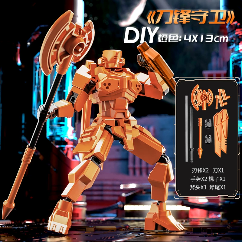 Other Brand Multi-Joint Movable Mini Transformer Doll – 5 Weapons, 2 Gestures, Shield/Blade Colors
