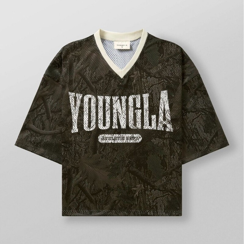 YOUNGLA American New Men's Oversized T-shirt Summer Sports Fitness Quick-drying Breathable Mesh Short-sleeved T-shirt