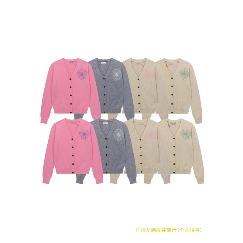 Korean Style Daisy Embroidered Sweet Elegant Sweater for Women Autumn and Winter New Loose Preppy Style Casual Versatile Knitted Cardigan