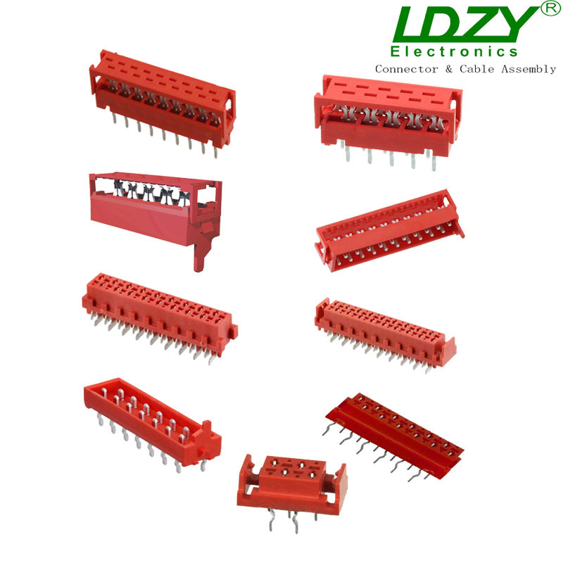 D1274WR-XP/1.27红色IDC系列红色母座90度