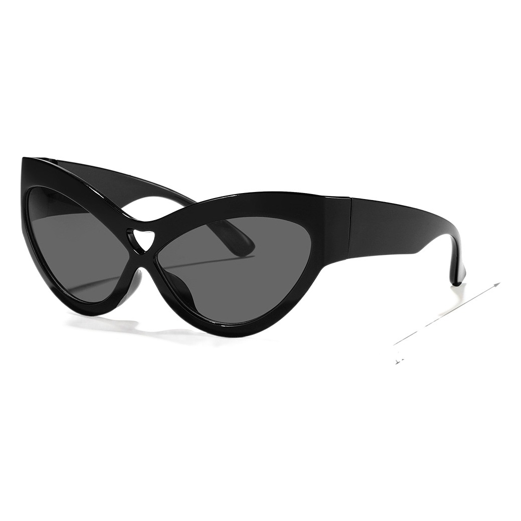 Estilo europeo y americano retro de gran tamaño marco gato ojo gafas de sol de las mujeres amor hueco fuera moda desgaste esencial gafas de sol image 1