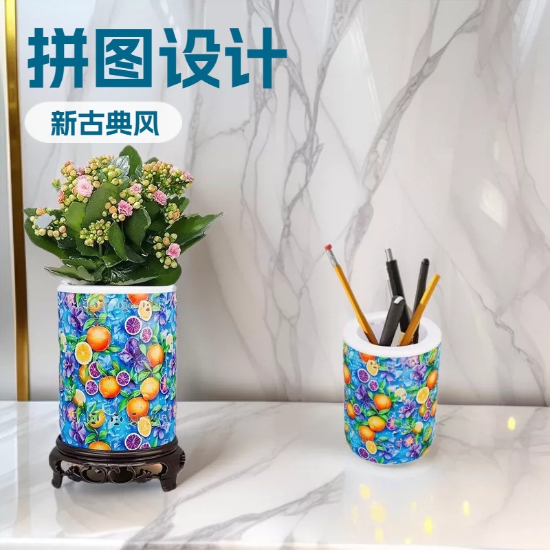 3D 퍼즐 꽃병 DIY 거실 장식품 꽃꽂이 홈 인테리어 어린이 생일 크리스마스 선물 장난감 크로스 보더