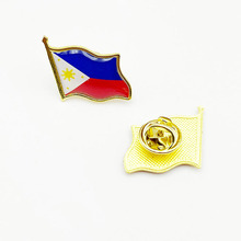 菲律宾翻领胸针水晶滴胶跨境金属徽章批发东南亚各国国旗纪念胸章