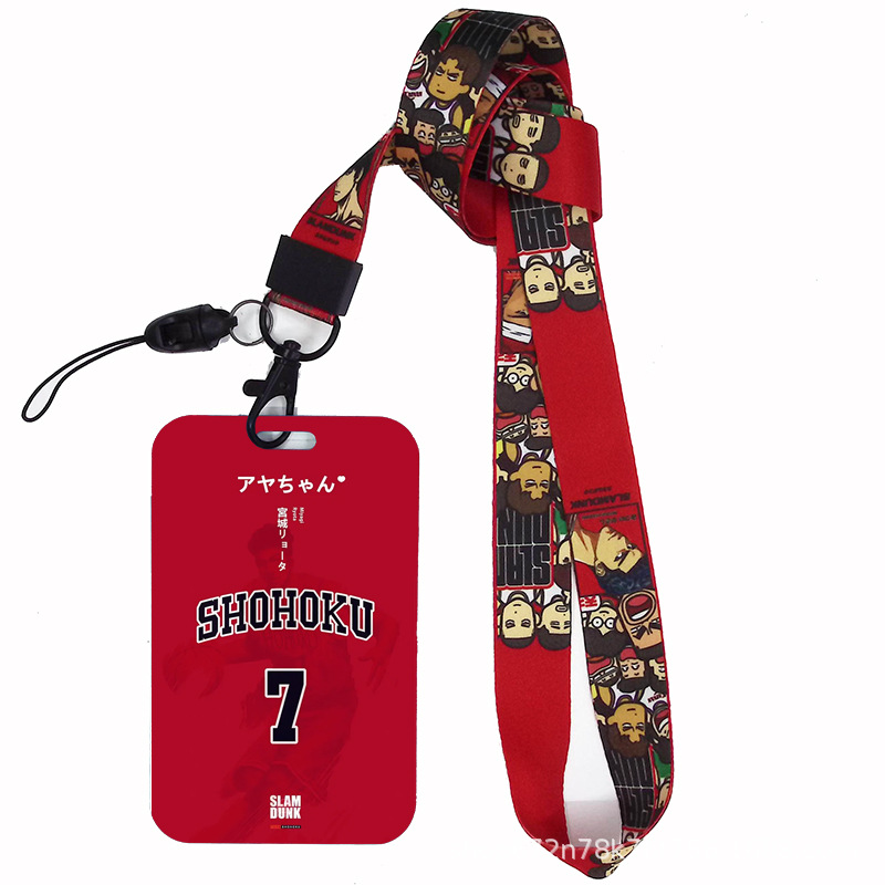 Dibujos animados japoneses slam dunk competencia nacional tarjeta de estudiante tarjeta de comida tarjeta de autobús cubierta certificado de trabajo titular de la cuerda del teléfono móvil