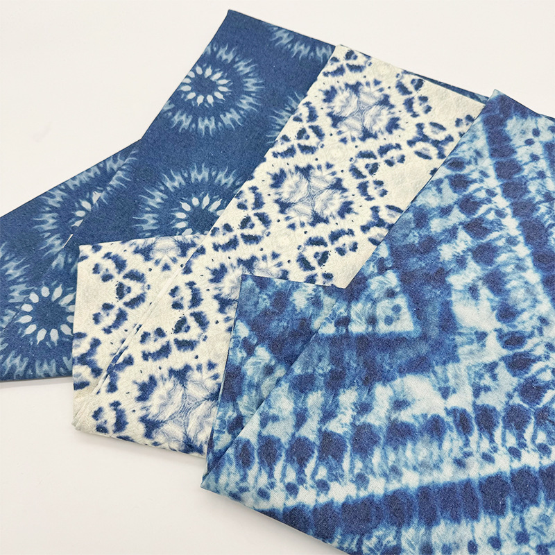 Tie-dyed Indigo Printed Cloth Ethnic Style Encrypted Cotton and Linen Cloth DIY Decorative Cloth Head Tablecloth Fabric Door Curtain Cloth Tie-dyed Indigo Printed Cloth Ethnic Style Encrypted Cotton and Linen Cloth DIY Decorative Cloth Head Tablecloth Fabric Door Curtain Cloth