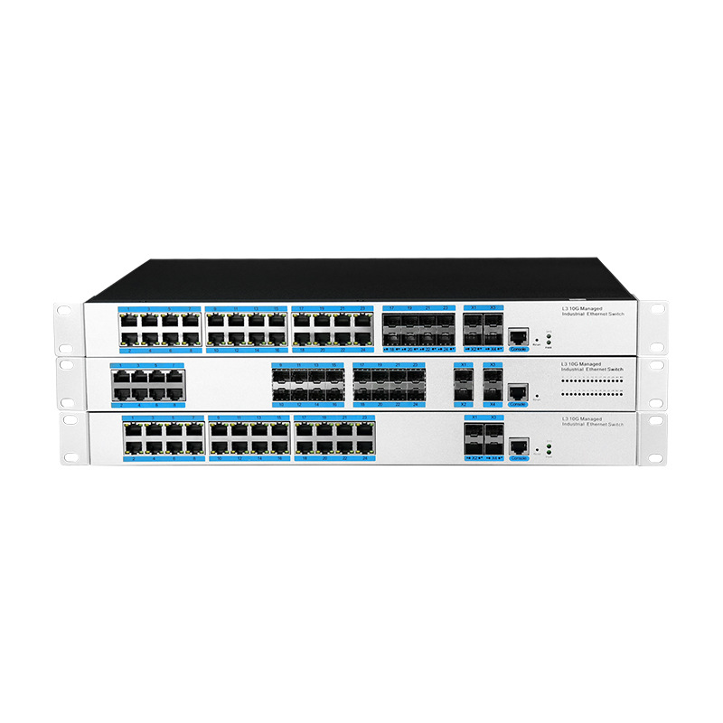 Industrial grade 40 Gigabit upper layer three core switch 24 Gigabit electrical port 8 Optoelectronic multiplexing optical switch