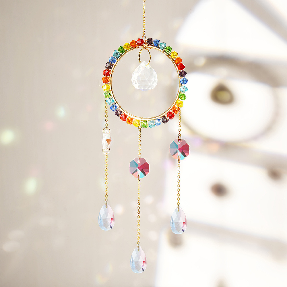 Amazon Venta caliente Arco Iris Sol cristal colgante Rainbowmaker cristal Sol catcher Wind CHIMES