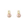 Rhinestone Pearl Earrings 14mm Champagne