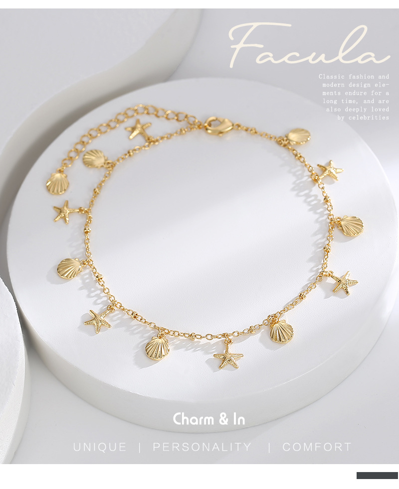 9g Weight Anklet Classification Wholesale Jewelry Cute Starfish Copper Anklet