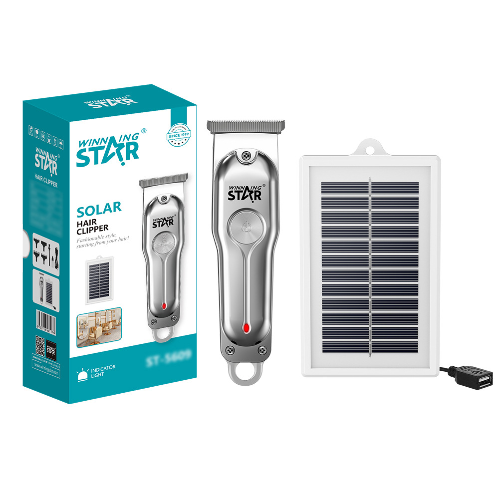 WinningStar Comercio exterior dedicado panel solar recargable de dos cargas cortapelos conveniente Barber tijeras traje