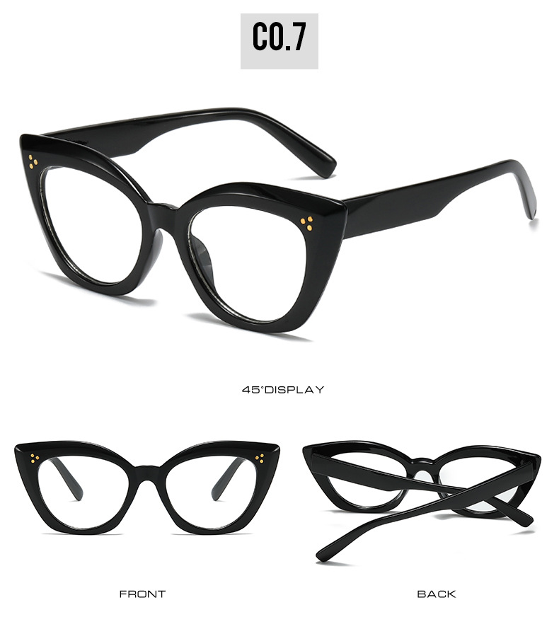 Retro cat-eye solglasögon för damer med nitar avant-garde_voghion.com