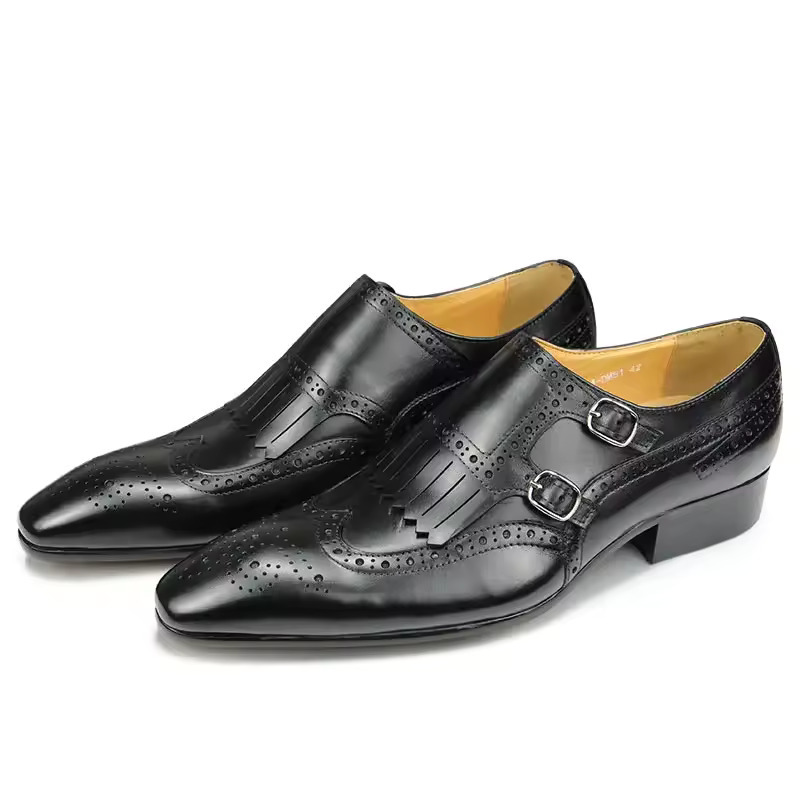 Brock office casual shoes man monk with genuine leather men's shoes everyday style formal shoes comfortable 4