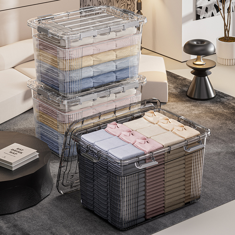 Xingyou's New Transparent Home Dormitory Storage Large-Capacity Storage Basket Clothes Toys Transparent Visible Storage Box