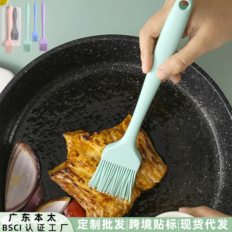 In-Stock Thickened Silicone Oil Brush, Integrated Baking Oil Brush, Detachable Brush, DIY Barbecue Oil Brush, Baking Tool