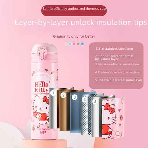 Sanrio Hello Kitty thermos cup for children going to school special double drinking cup cute water cup for girls elementary school students kettle