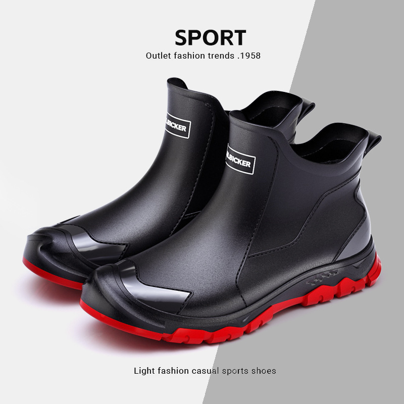 36 - 48 zapatos de lluvia cortos coreanos de moda de tamaño extra pareja zapatos de lluvia para hombres y mujeres zapatos de goma para nadar al aire libre zapatos cómodos padres e hijos