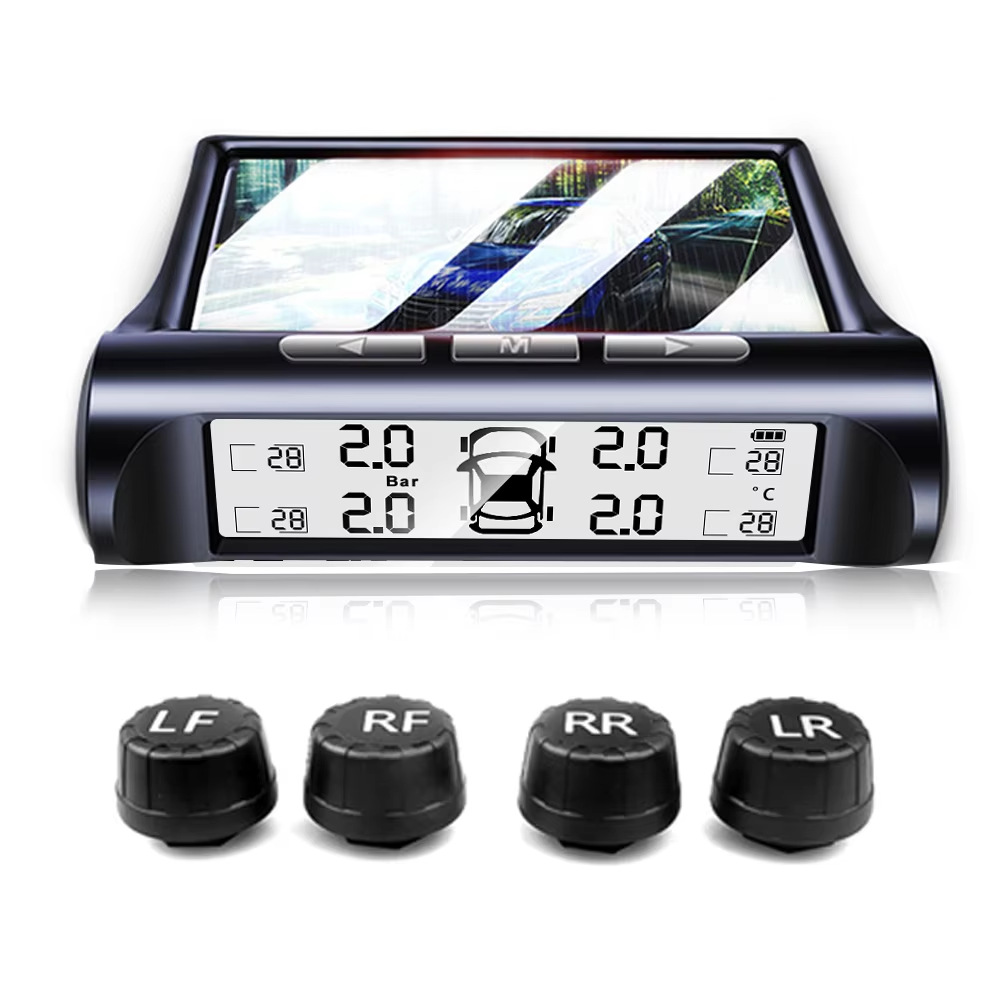 Tire pressure monitor built-in external car Universal Tire detection monitor wireless solar tire pressure detection