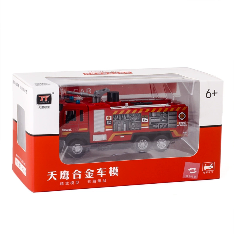 Warrior, metal realistic ladder play in water, toy car with light music, car model, fire truck