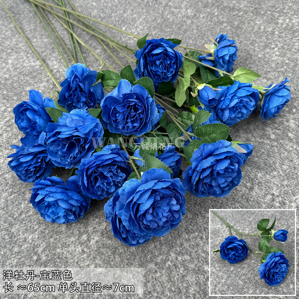 Haze azul decoración de la boda flor de seda flor Hotel fotografía flor de la pared arreglo floral Yingbin distrito Camino de plomo flor artificial