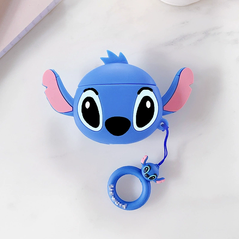 Силиконовый защитный чехол в виде мультфильма (Apple) для AirPods 1/2/Pro/3, милый карабин-брелок, Bluetooth-чехол