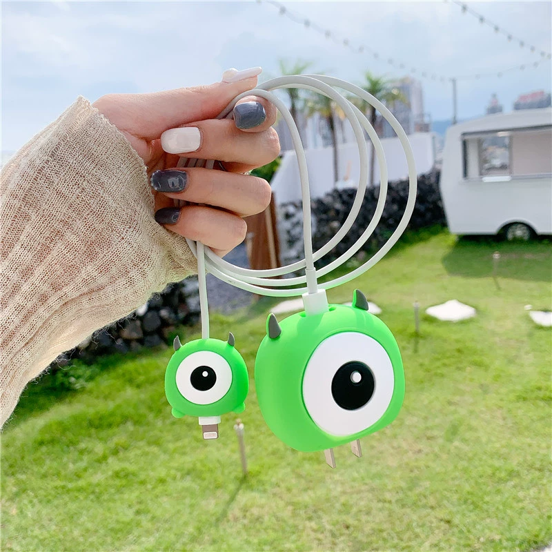 Apple, cartoon charger, protective case, 20W