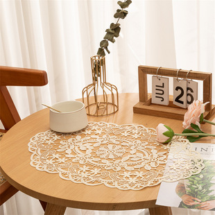 European-Style Tea Set, Coffee Table, Dining Table Woven Mat, Heat-Insulating Coaster, Round Table Runner, Ins Home Decoration Photo Props