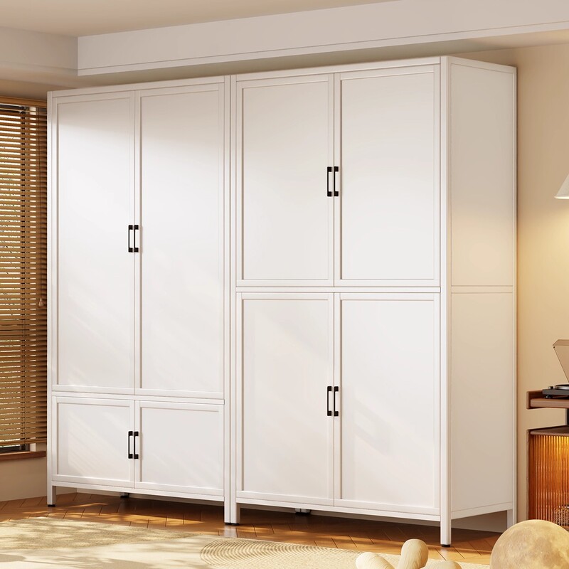 Steel Wardrobe for Home Bedroom Thickeneded Iron Simple Storage Cabinet for Rental Room Kidsren's Baby Wardrobe Clothes Hanger