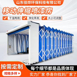 Mobile telescopic painting room electric track folding large workpiece painting room dust-free polishing mobile telescopic room