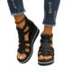 Foreign trade plus size sandals women's 2024 summer new European and American Rome velcro women's shoes slippers 43 yards independent station
