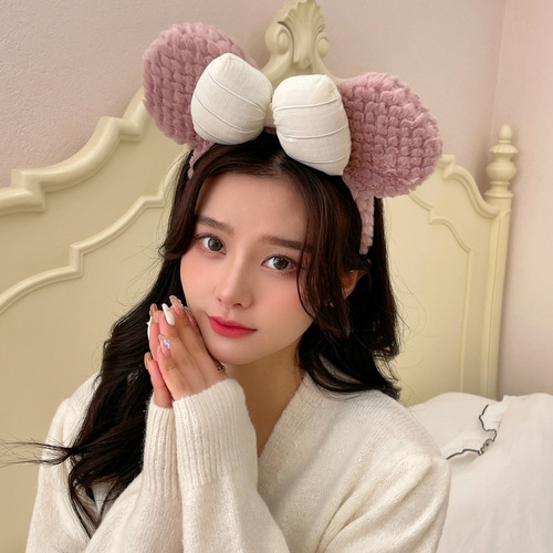 New Sherry Rose Headband Amusement Park Dafy Bear Stella Rabbit Same Style Plush Autumn/Winter Hair Accessory Headwear