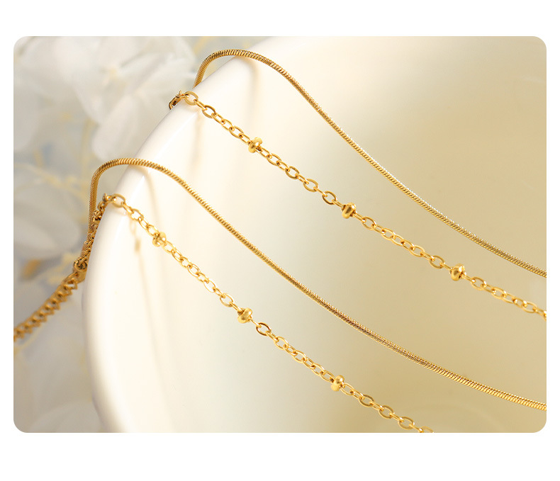 Ins Jewelry Exquisite Double Layer Snake Bone Chain Exquisite Bracelet Wrapped Bead Chain Titanium Steel Gold Plated Handpiece_voghion.com