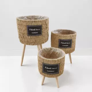 Cesta de Flores Decorativa Tejida a Mano de Cuerda de Papel para Sala de Estar y Oficina image 22