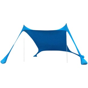 Outdoor camping beach awning blue Lycra canopy rainproof sunscreen field multi-person camping pergola tent