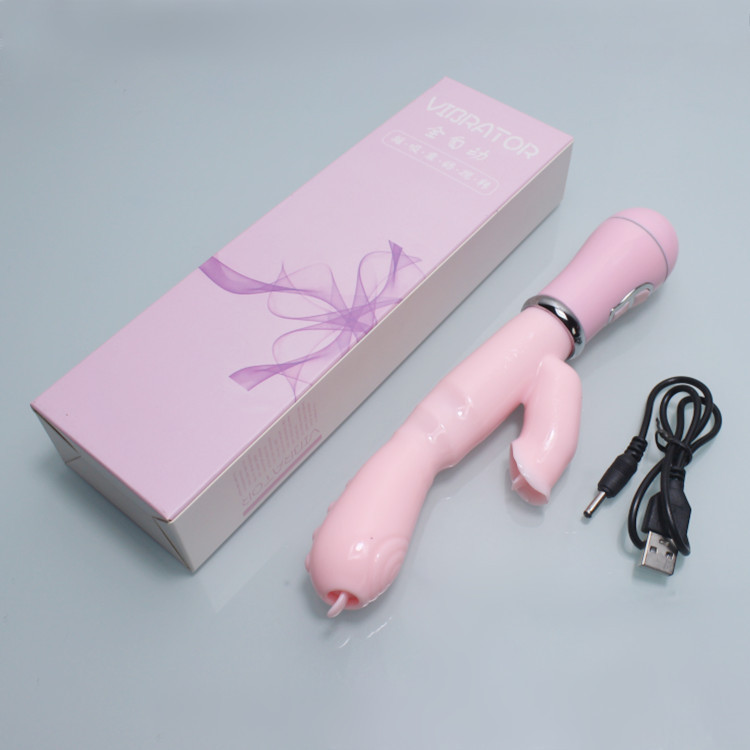 Vibrator Rabbit for Women, Erotic Toy, Massaging AVG Point, Dual Vibration, Sucking and Licking Clitoris, Self-pleasing Device