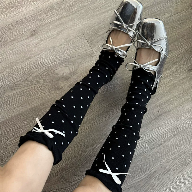 Голени-варежки (Millennium) Y2K Lolita Bow Lace Calf Socks Set, один размер