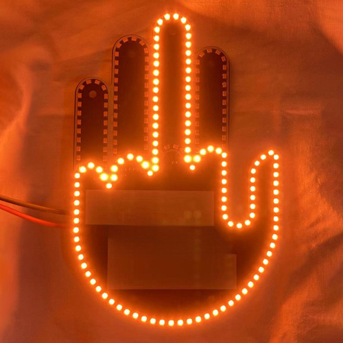 Cross-border vehicle Finger Light hand gesture light warning indicator light anti-chase rear light interactive palm light