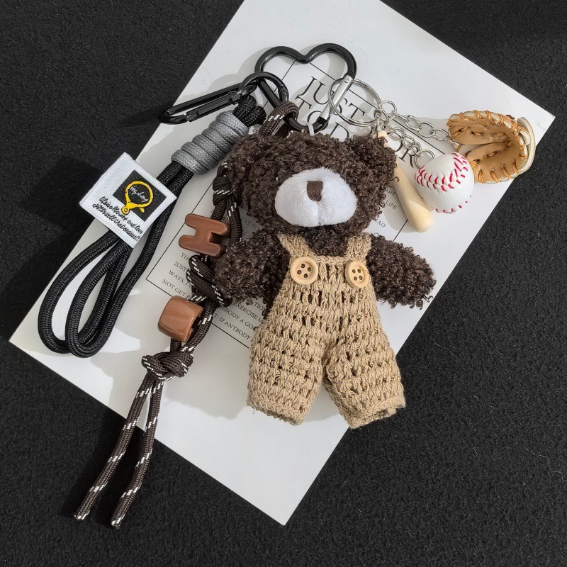 Llavero de peluche estilo Miu creativo, colgante para bolso, decoración de osito de peluche para parejas.