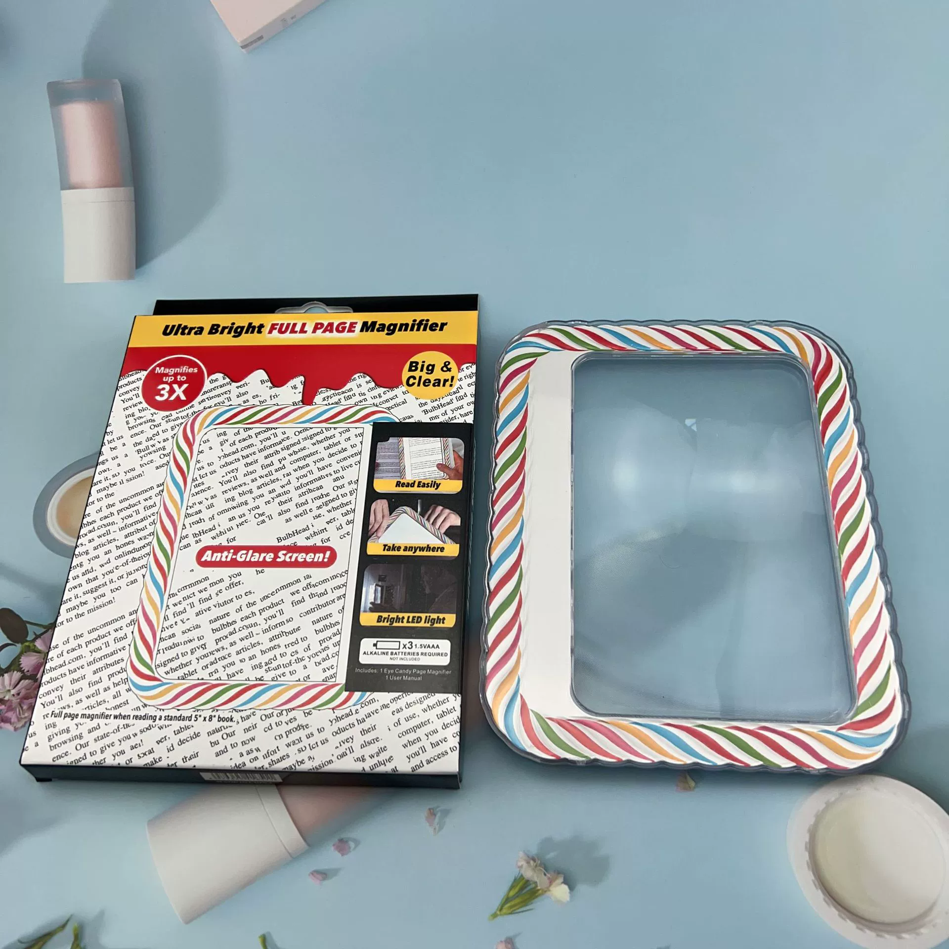 Новый трансграничный портативный светодиодный 12 лампа акриловый усилитель экрана для пожилых людей чтение ремонт A4 портативное увеличительное стекло